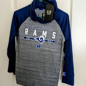 NFL Los Angeles Rams Long Sleeve Tee with Hood Boys 14/16
